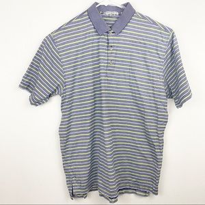 Peter Millar Striped Polo Golf‎ Shirt Size XL